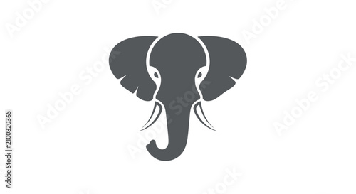 Foto Minimalist elephant head silhouette with tusks