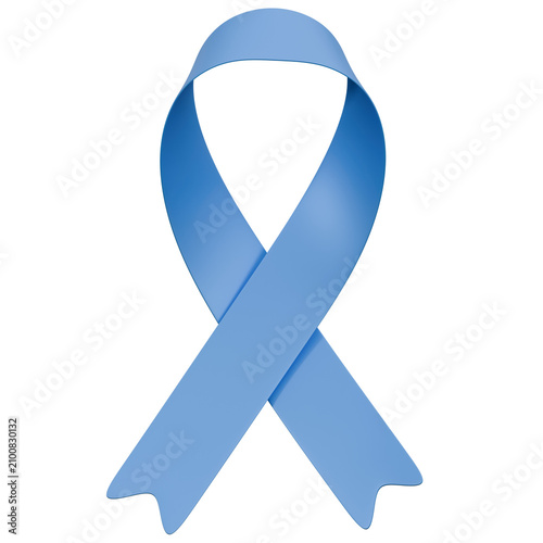 Light Blue Awareness Ribbon 3D Render Prostate Cancer Isolated Object