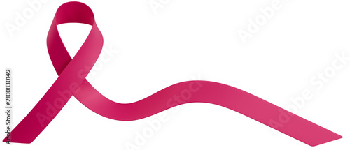 Extended Magenta Pink Awareness Ribbon Wavy Design 3D Isolated Object