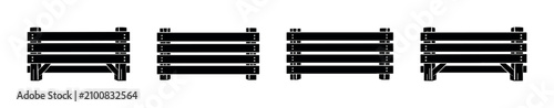 Konstfotografi Four identical black wooden crates or pallets arranged in a row
