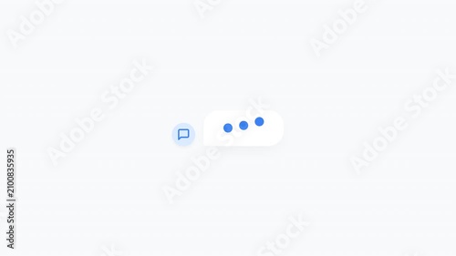 Digital Loading Animation with Blue Dots and Icon on White Background.