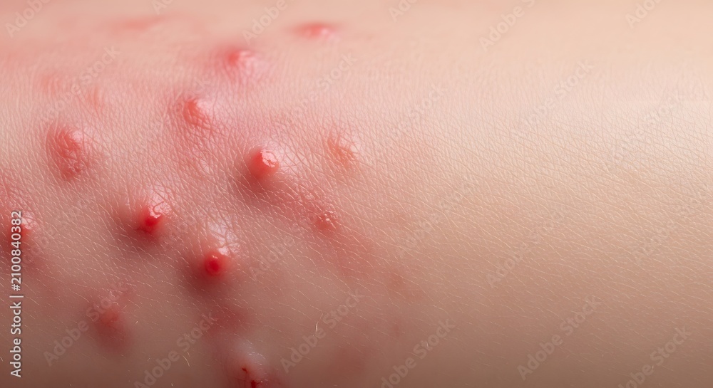 Fototapeta premium Close up of skin with red bumps