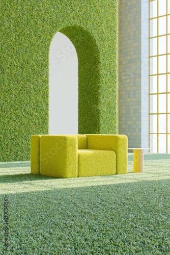 a living green architectural space evoking outdoor and indoor design themes
