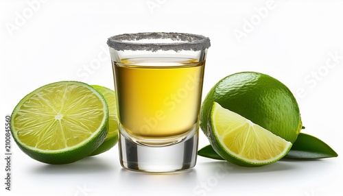 Glass Shot Of Tequila Isolated On White Background Ai Generated