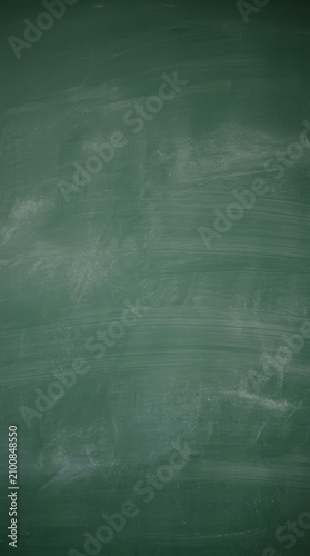 Vertical green chalkboard texture with light white chalk dust and smudges