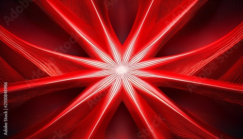 Red Light Burst In The Form Of A Six Pointed Star Close Up Abstract With A Bright Red Color Transparent Background