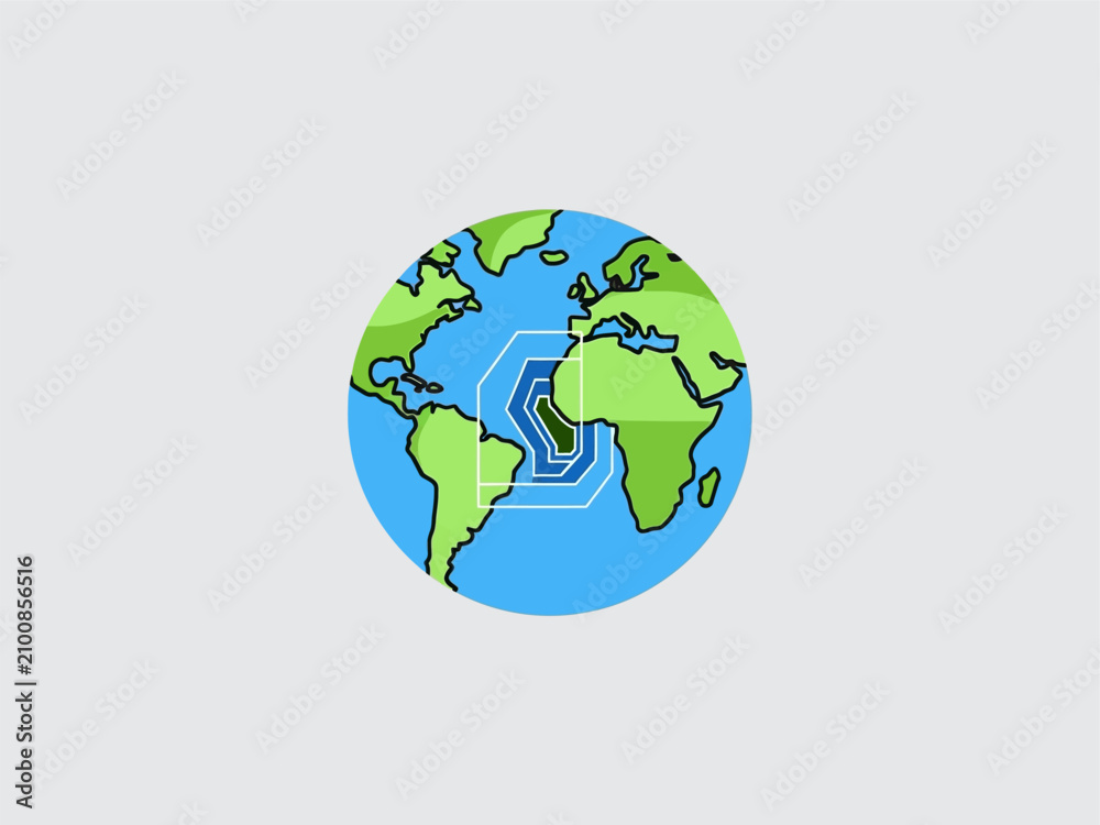 Fototapeta premium Globe Showing Continents and Oceans.