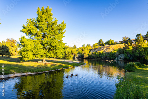 Quadro su tela Ann Morrison Park Duck Ponds Scenic Summer Dusk