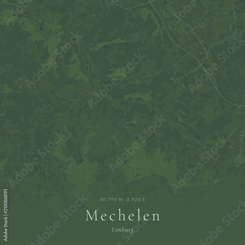 Obraz na płótnie Sage Green Map of Mechelen, Netherlands | Modern Scandinavian Wall Art