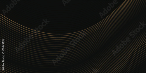 Canvastavla black and gold luxury background with dynamic wave composition