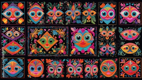Vibrant Abstract Painting With Various Shapes and Colors