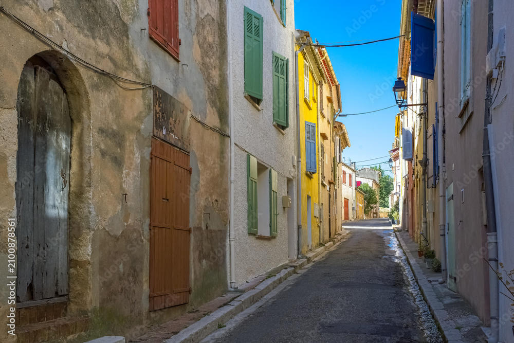 Fototapeta premium Nans-les-Pins, typical village in the Var, colorful houses in the historic center 