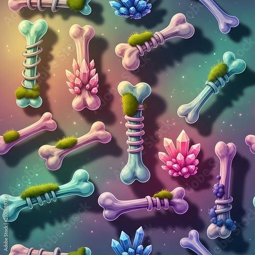 Colorful perfume bottles arranged on a reflective surface.