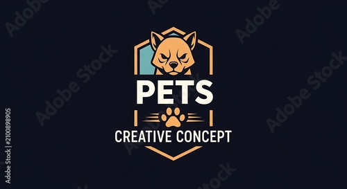 Pet care creative concept with dog and cat illustration.