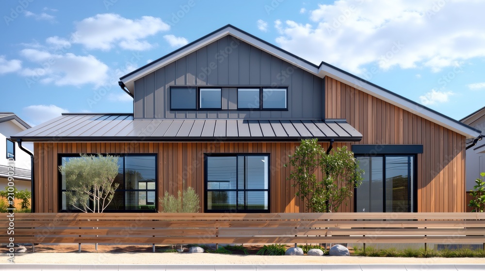 Naklejka premium モダンな木造住宅の外観