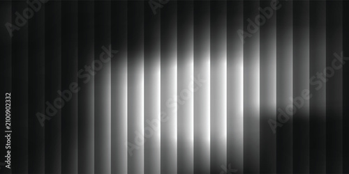 Canvastavla Abstract black and white vertical stripes pattern background with a single glowing blue pixel in the center, unique pixel focal point graphic design