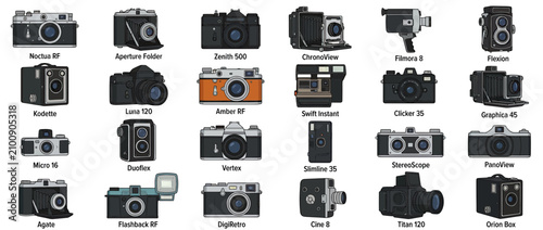 фотографія Collection of vintage and retro cameras