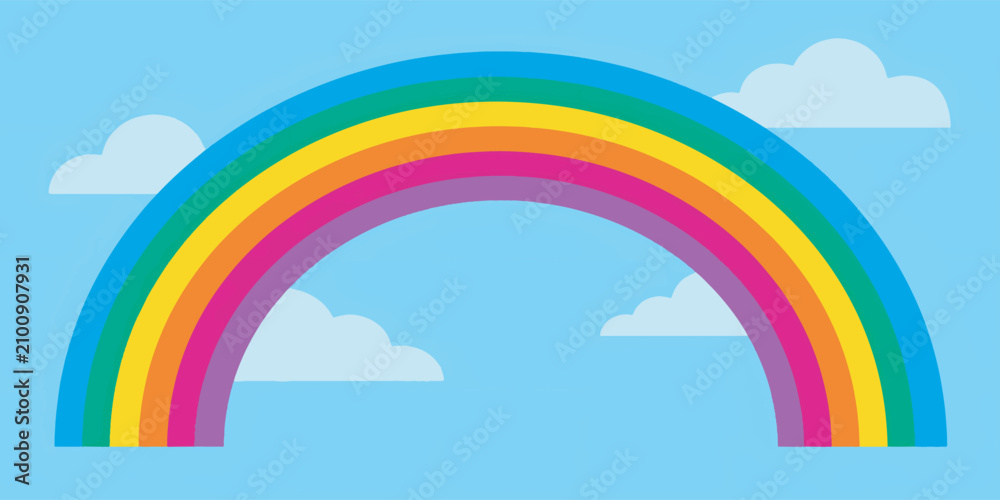 Obraz premium Vibrant Colorful Weather Rainbow Arch Geometric Sign