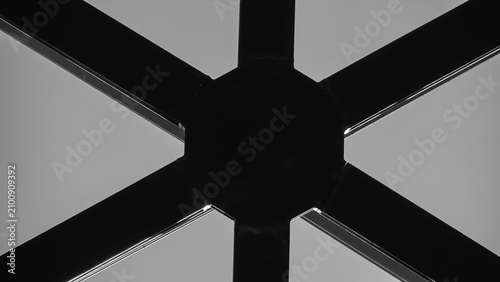 Bild auf Leinwand Abstract Geometric Pattern of Modern Tensile Canopy Structure