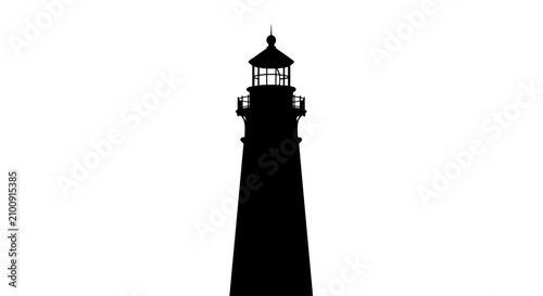 Lighthouse Tower Structure Silhouette Icon.