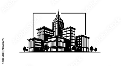 Modern City Skyscraper Building Architecture.
