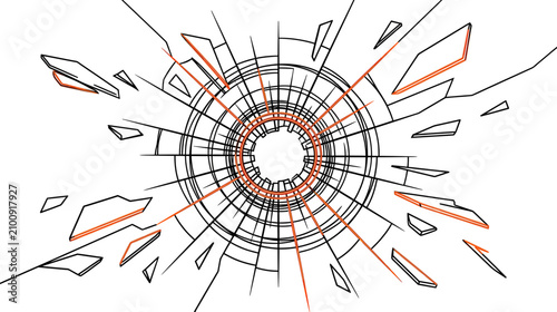 Photos Abstract Radial Shattered Glass Explosion Effect