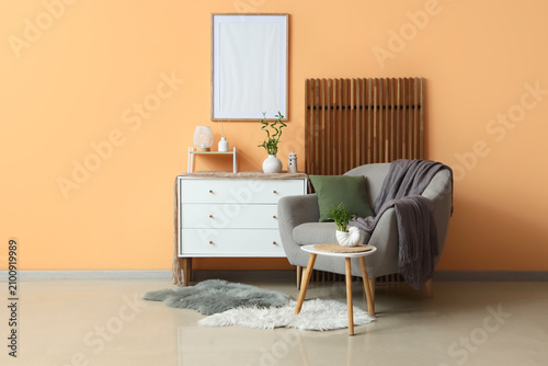 Cozy living room interior w...
