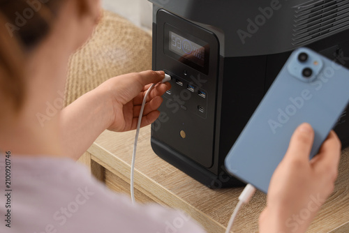 Person connecting a usb-c c...