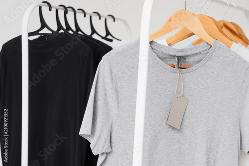 Gray t-shirt with blank tag...