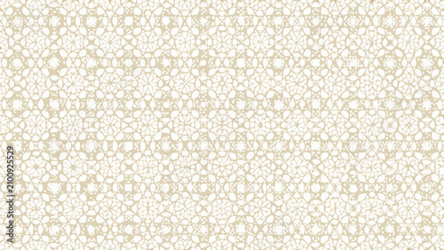 Bild auf Leinwand Intricate floral ornament pattern with repeating tessellation beige background