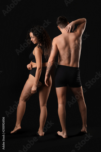 Young couple in stylish und...