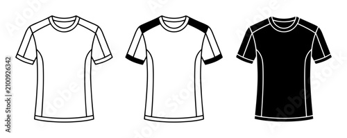 T-Shirt Mockup Set, Vector Templates for Apparel Design, Black and White Sportswear Graphics, Clothing Templates for Fashion Mockups