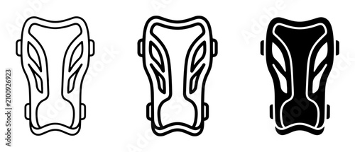 Sports Shin Guards, Soccer Leg Protection, Protective Gear Icons, Athletic Equipment Vector Set, Football Accessories