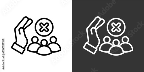 Canvastavla Exclusion Black And White Icon Set Collection Pack Vector Illustration