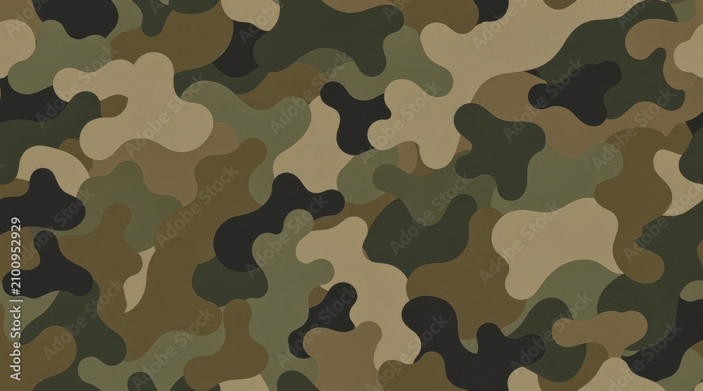 Fototapeta premium Camouflage Pattern Background in Earth Tones