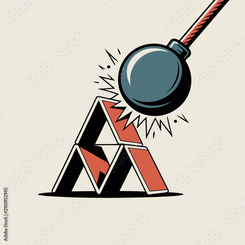 Φωτογραφία Smashed Pyramid with Mallet Crushing.