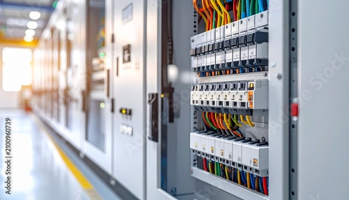 Modern Electrical Control Panel in Industrial Facility
