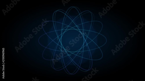 dynamic rotating neon blue lines tech background