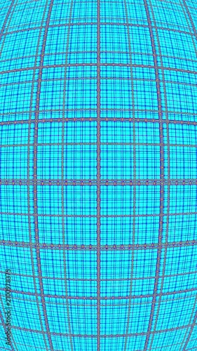 Abstract Blue Grid Pattern On a Sphere Expanding and Contracting in a Seamless Loop