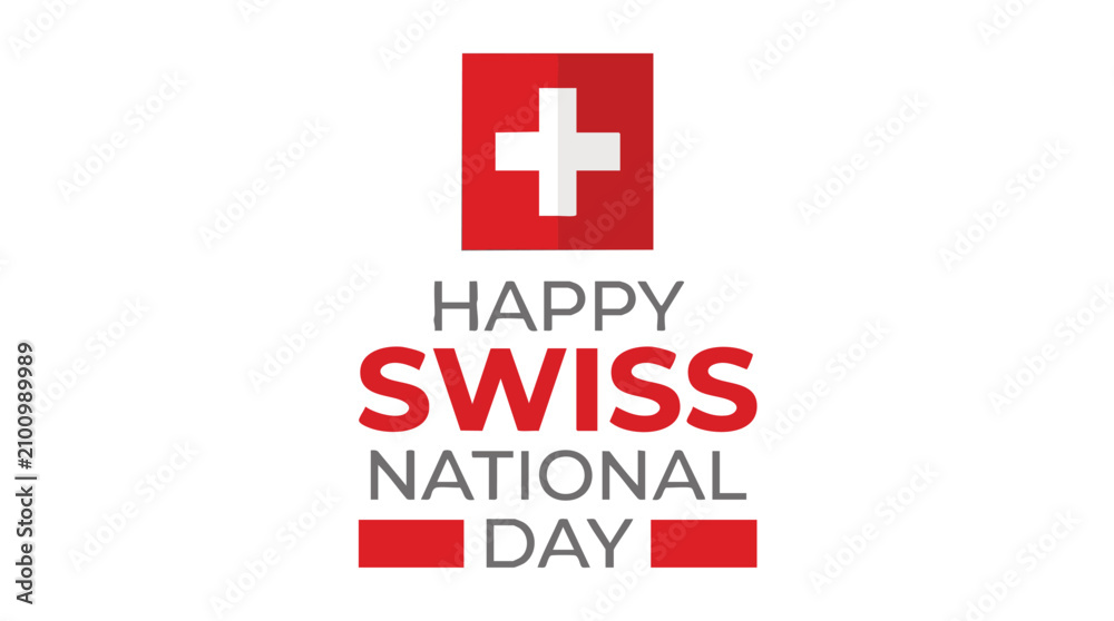 Obraz premium Celebration of Swiss National Day with Flag and Text