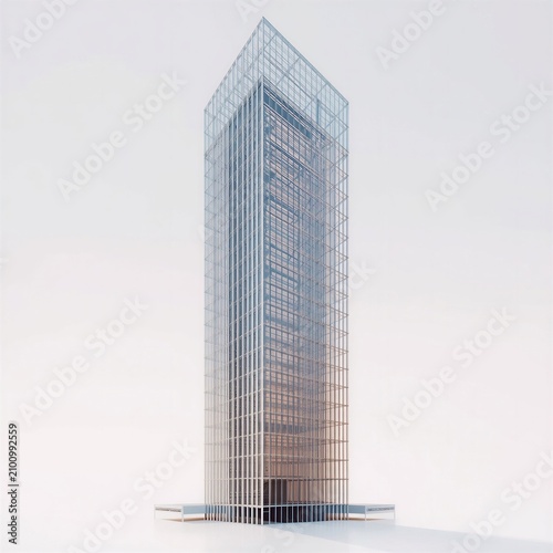 Modern glass skyscraper with unique architectural design, reflecting the future of urban development and contemporary cityscapes
