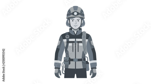 Photos Firefighter Wearing Protective Gear Equipment.