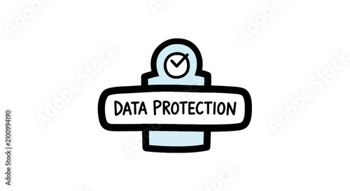 Data protection and security icon with checkmark