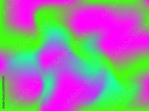 Vibrant Neon Magenta and Lime Green Abstract Liquid Gradient Background