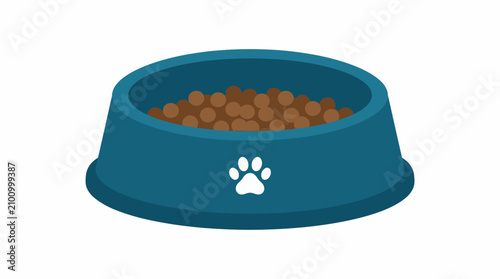 Foto Dog Food Bowl with Kibble.