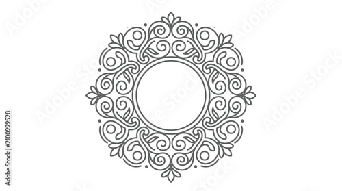 Canvas-taulu Intricate Floral Circular Ornate Design Element.