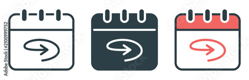 Photography Calendar Return Icon Featuring Event Rescheduling, Schedule Adjustment, Appointm