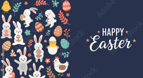 Quadro su tela Whimsical vector illustration featuring colorful imaginative elements, playful characters, and artistic patterns isolated on a plain white background for creative design projects