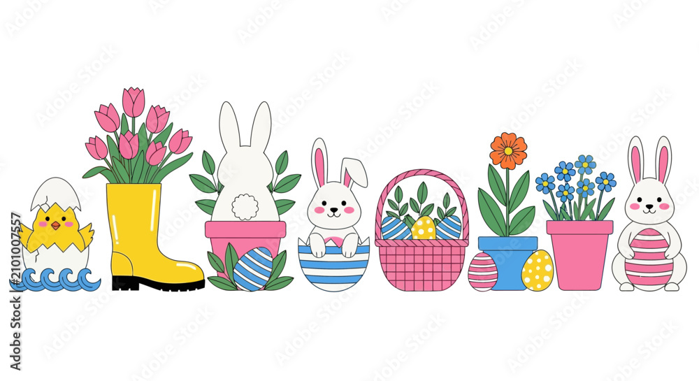 Fototapeta premium Minimalist flat vector illustration featuring clean lines and a charming aesthetic on a solid white background, professional digital graphic for web and print design use.