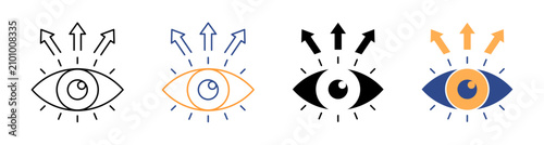 Obraz na płótnie Strategic Foresight Market Outlook Observation Icon Set Vector Illustration